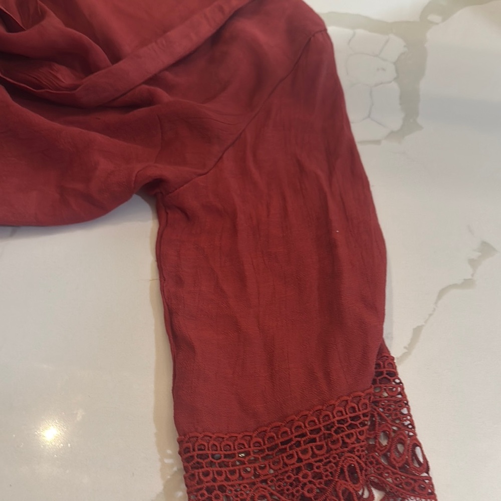 Red Open-Front Cardigan - Picture 6 of 7